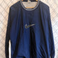 Vintage 90's Nike Big Swoosh Navy Blue Windbreaker Jacket Size XL