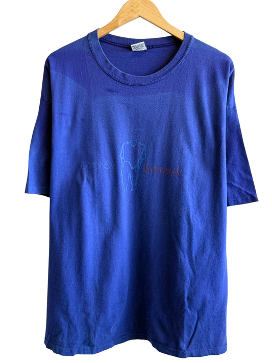 Vintage 90's Union Bay Sportswear Faded Blue Graphic Tee Size XL
