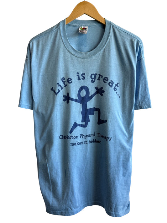 Vintage 90's Life is Great Physical Therapy Graphic Tee Size XL