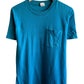 Vintage 90's Fruit of the Loom Blue Blank Pocket Tee Size Medium