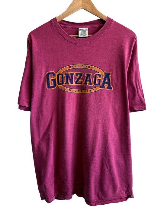 Vintage 90's Oneita Gonzaga Bulldogs University Graphic Tee Size XL