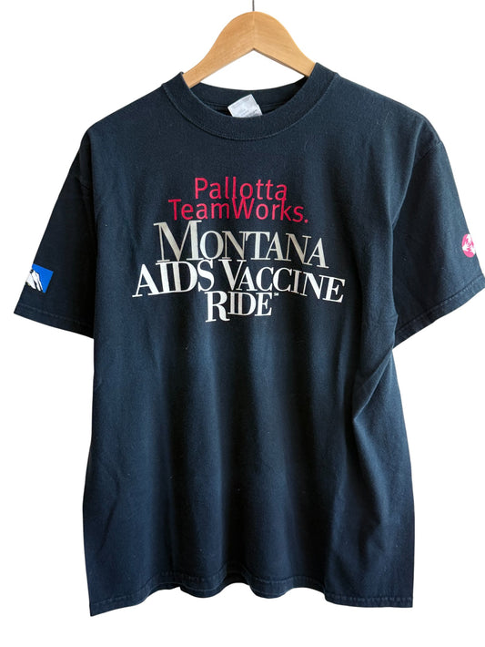 Vintage Y2K Montana AIDS Vaccine Ride Graphic Tee Size Large