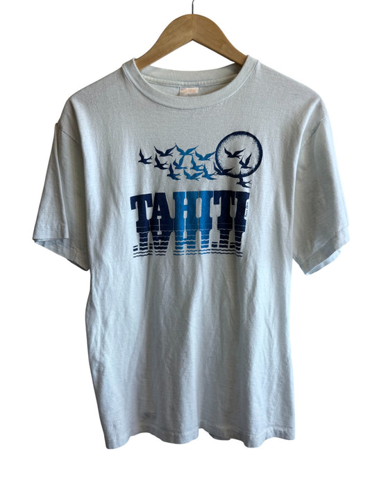 Vintage 90's Tahiti Island Graphic Tee Size Medium
