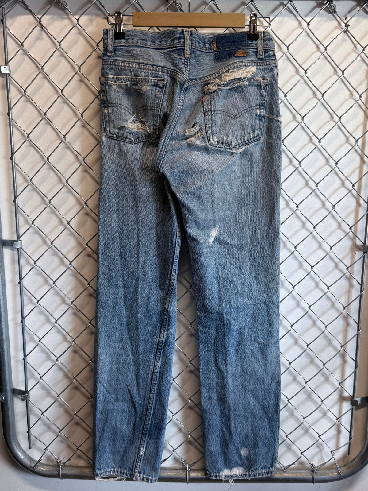 Vintage Levi's Thrashed 501 Distressed Denim Jeans Size 30x31