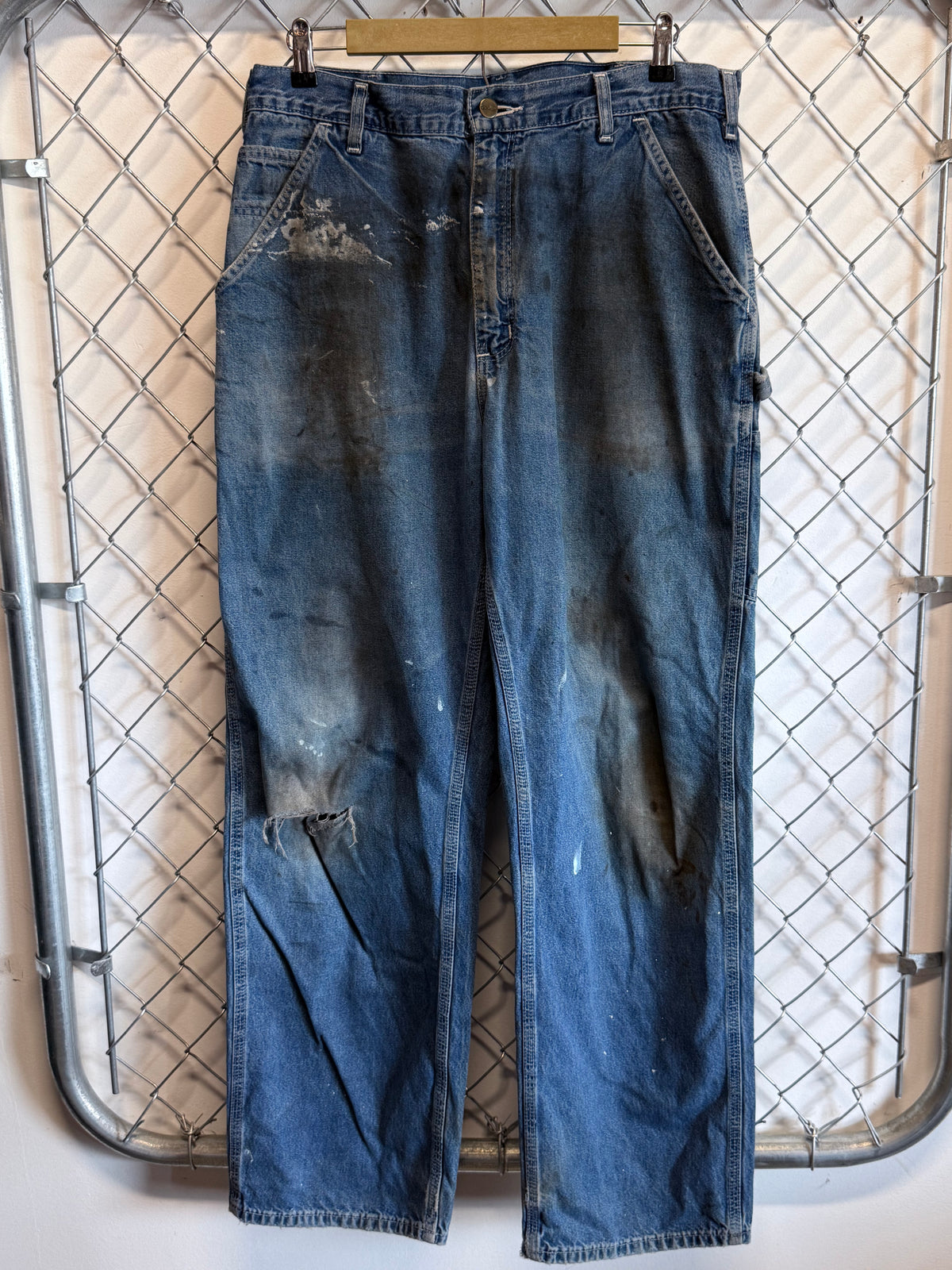 Vintage Carhartt Dungaree Fit Denim Carpenter Jeans Size 34x31