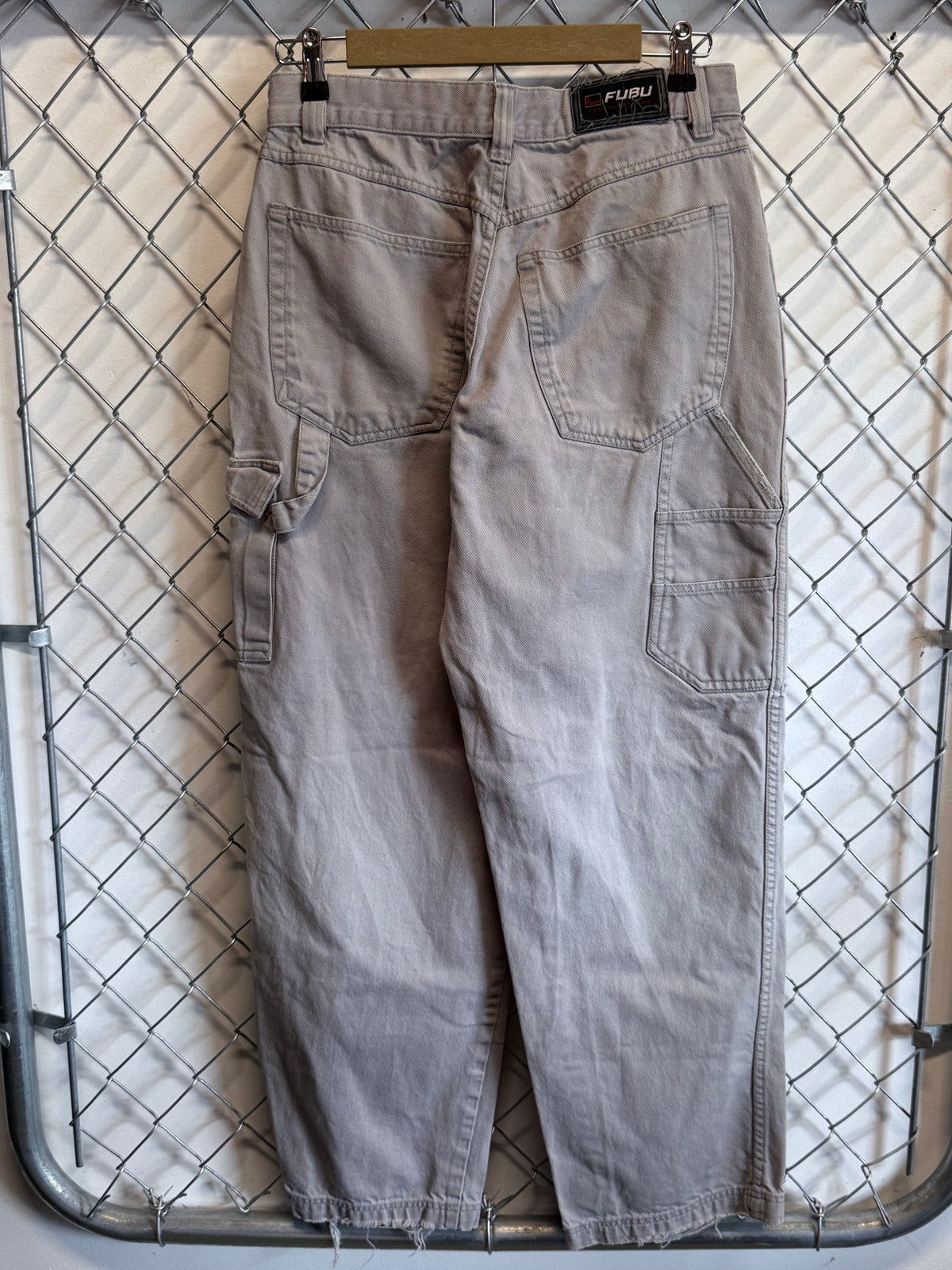 Y2K FUBU Jeans Distressed Pockets Cargo Jeans Size 30x30