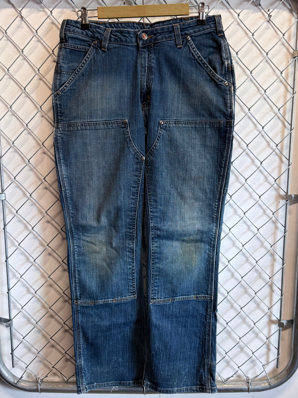 Carhartt Women's Faded Denim Double Knee Carpenter Jeans Size 34x29