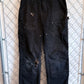 Carhartt Black Distressed Double Knee Carpenter Pants Size 34x30