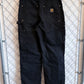 Carhartt Black Distressed Double Knee Carpenter Pants Size 34x30