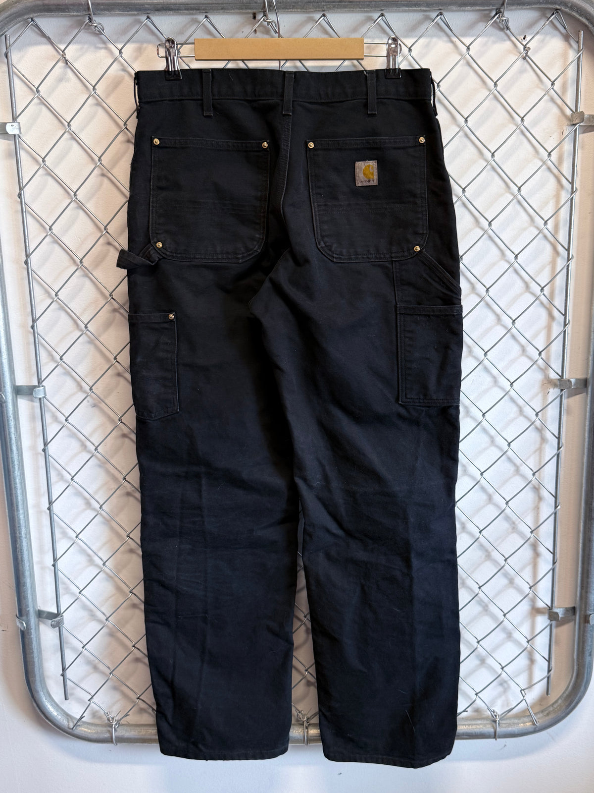 Carhartt Black Distressed Double Knee Carpenter Pants Size 34x30