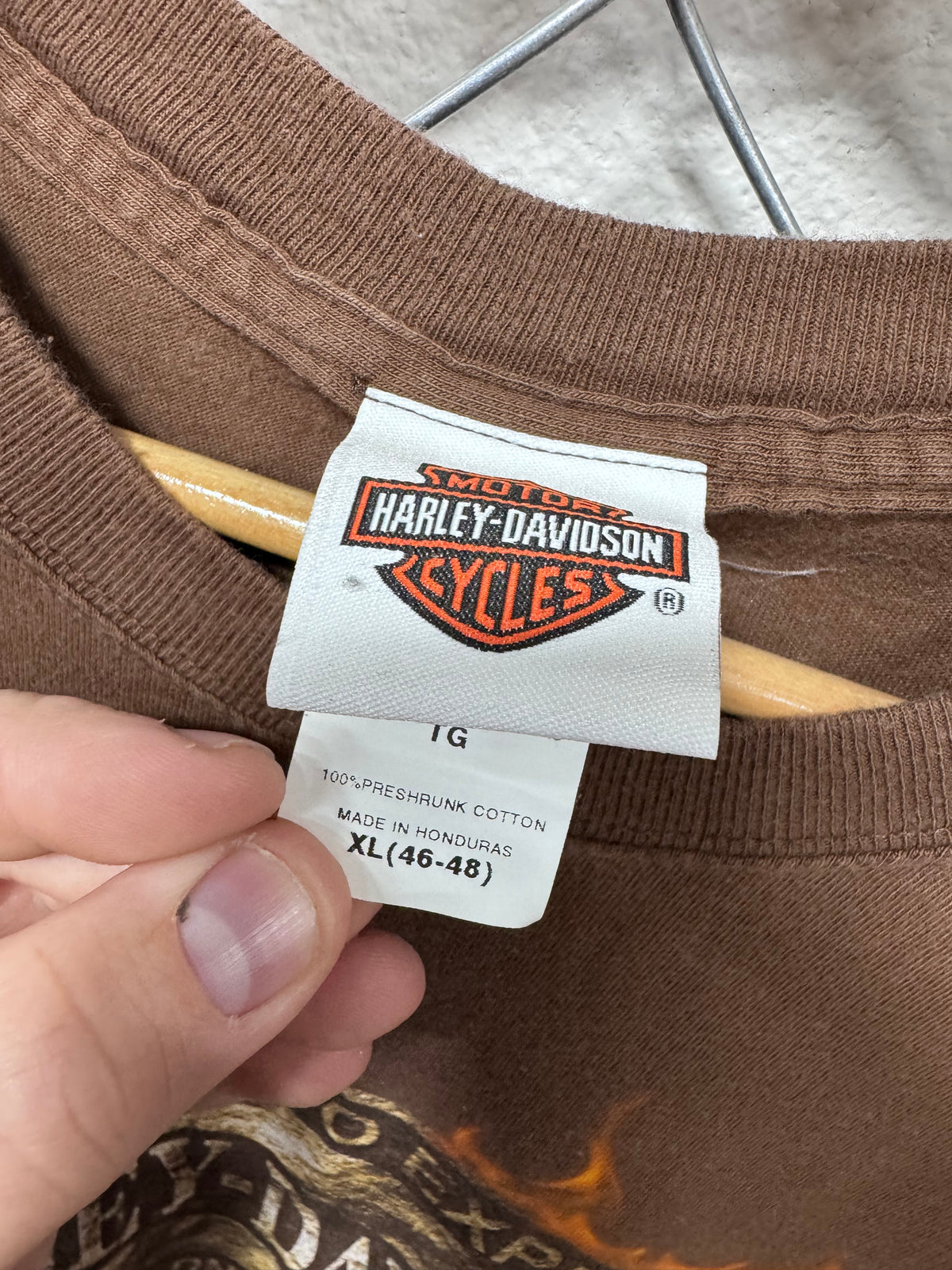 Harley Davidson Wasilla Alaska Brown Biker Graphic Tee Size XL