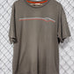 Y2K Nike Small Swoosh Stripe Logo Brown Tee Size XL