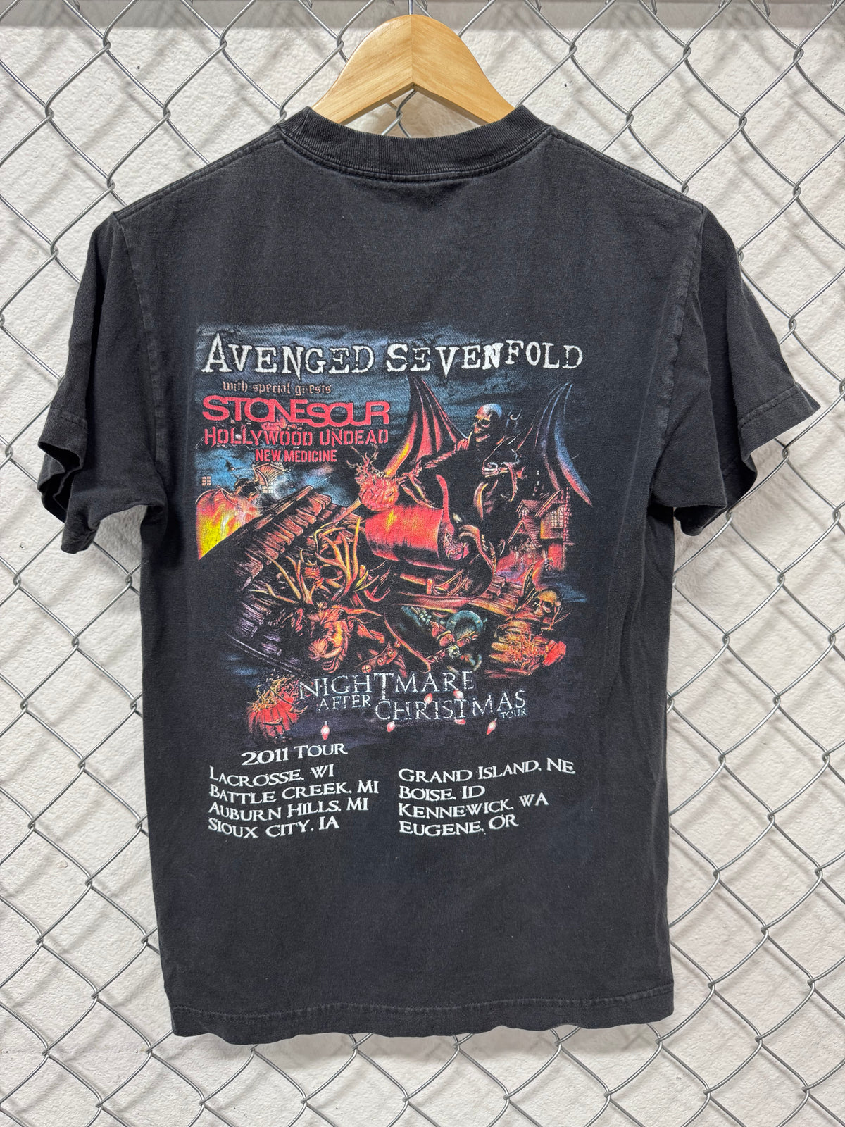 Avenged Sevenfold 2011 Tour Nightmare After Christmas Band Tee Size Small