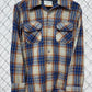 Vintage 70's Montgomery Ward JC Penney Plaid Western Shirt Size Large