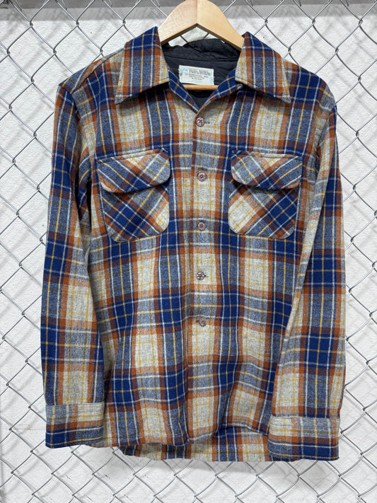 Vintage 70's Montgomery Ward JC Penney Plaid Western Shirt Size Large