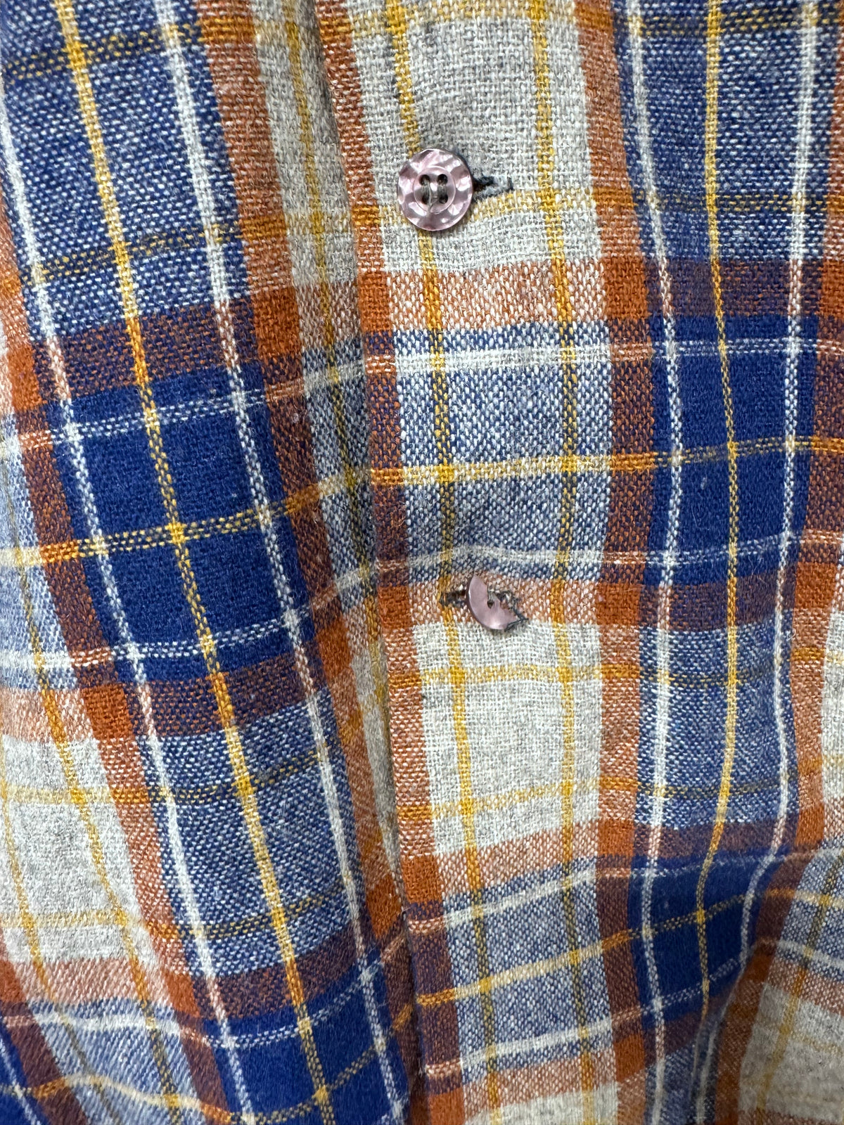 Vintage 70's Montgomery Ward JC Penney Plaid Western Shirt Size Large