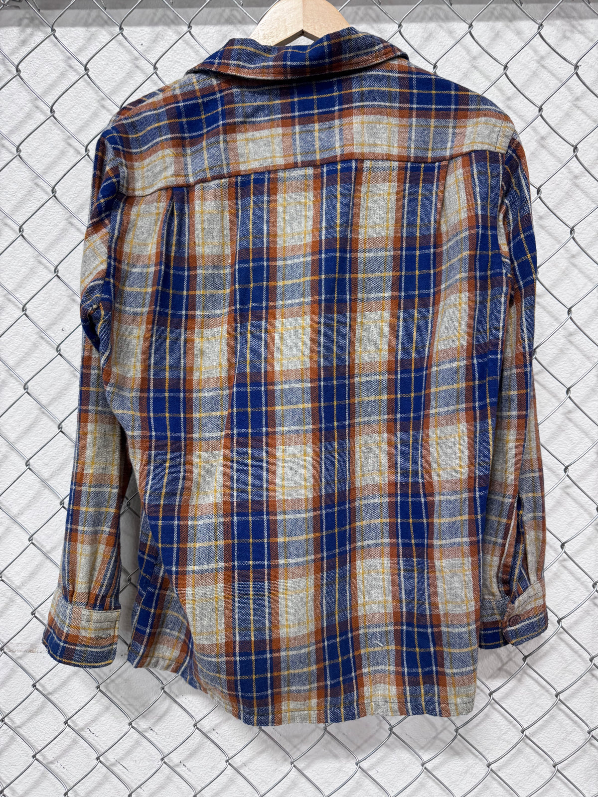 Vintage 70's Montgomery Ward JC Penney Plaid Western Shirt Size Large