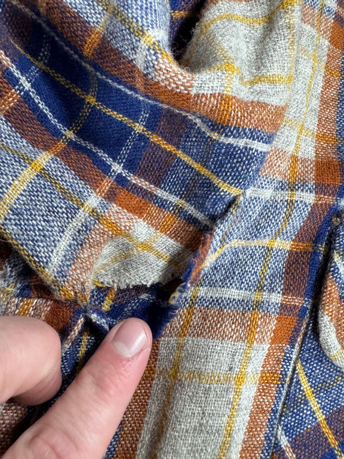 Vintage 70's Montgomery Ward JC Penney Plaid Western Shirt Size Large
