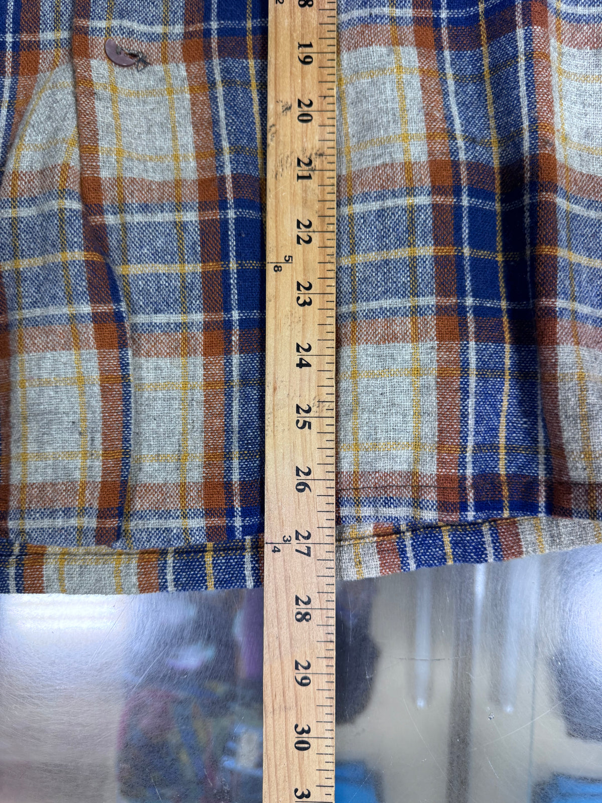 Vintage 70's Montgomery Ward JC Penney Plaid Western Shirt Size Large