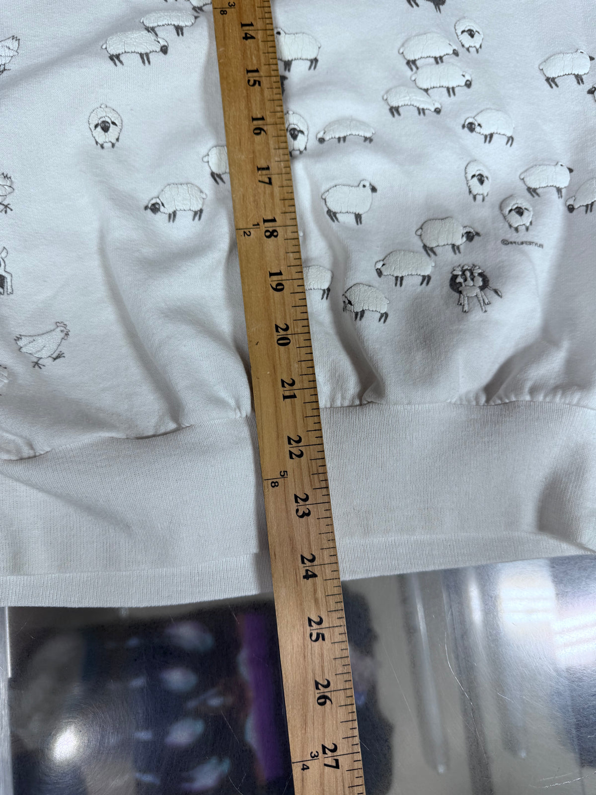 Vintage 90's Farm Animals All Over Print White Crewneck Sweater Size XL