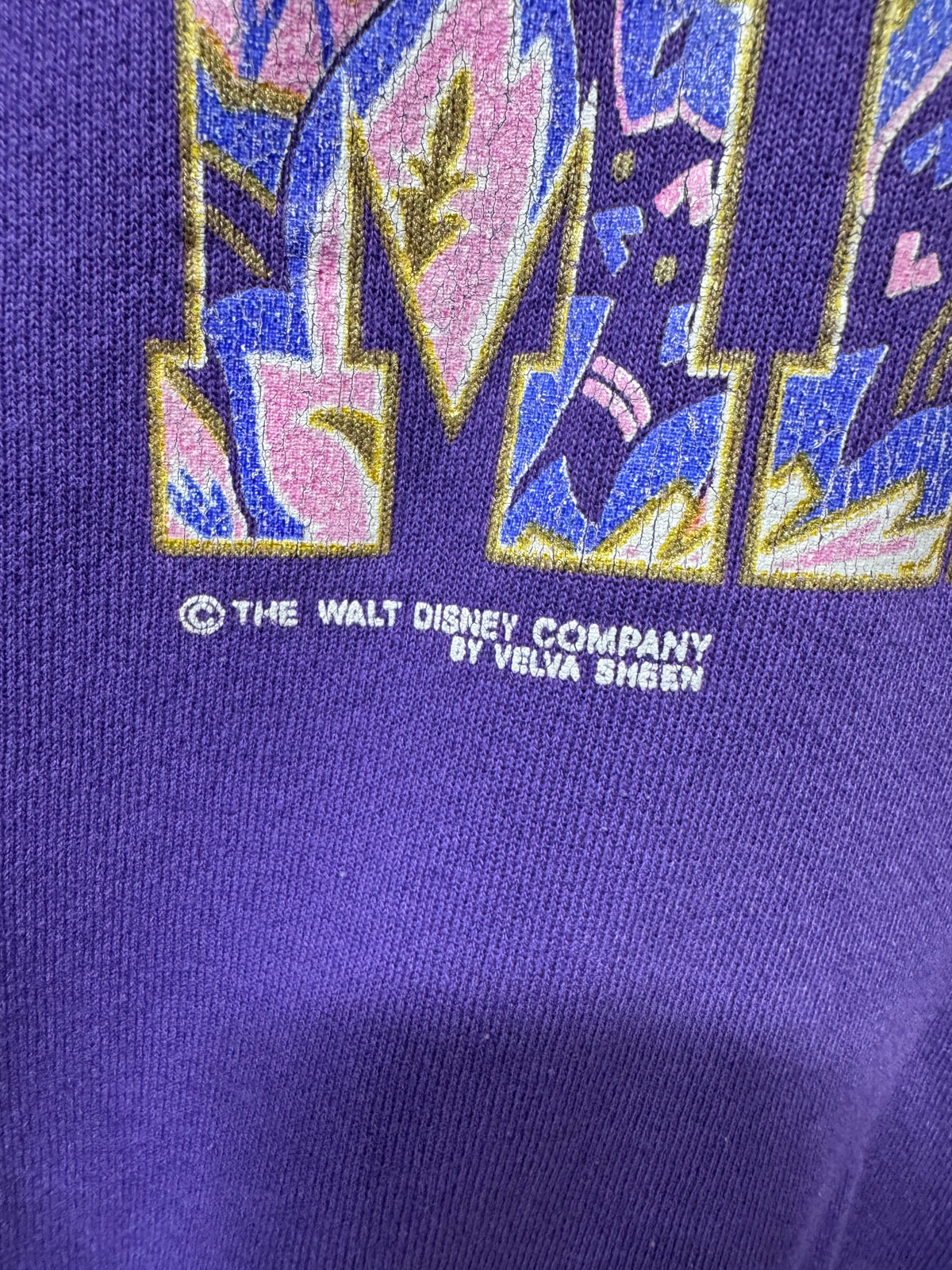 Vintage 90's Velva Sheen Minnie Mouse Disney Purple Sweater Size XL