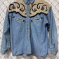 Vintage Rivergold Western Style Denim Button Up Shirt Size Small