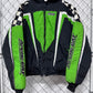 Vintage Arctic Cat Snowmobile Racing Black Green Jacket Size Medium