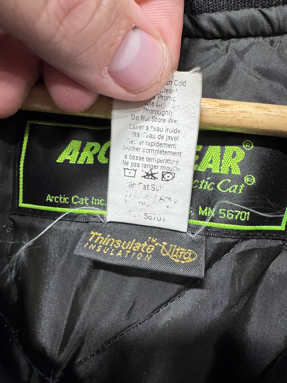 Vintage Arctic Cat Snowmobile Racing Black Green Jacket Size Medium