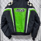 Vintage Arctic Cat Snowmobile Racing Black Green Jacket Size Medium