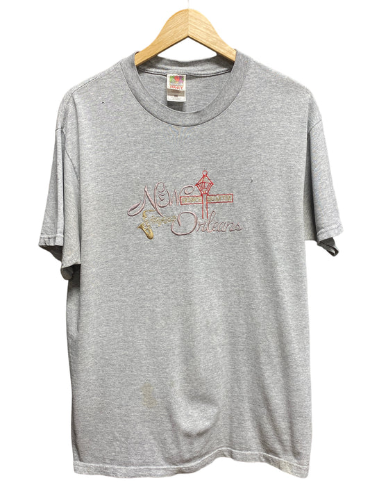 Vintage New Orleans Louisiana Embroidered Graphic Tee Size Large