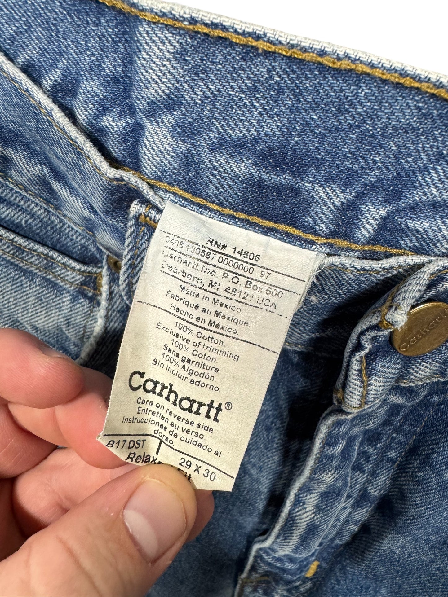 Carhartt Relaxed Fit Faded Denim Jeans Size 30x30