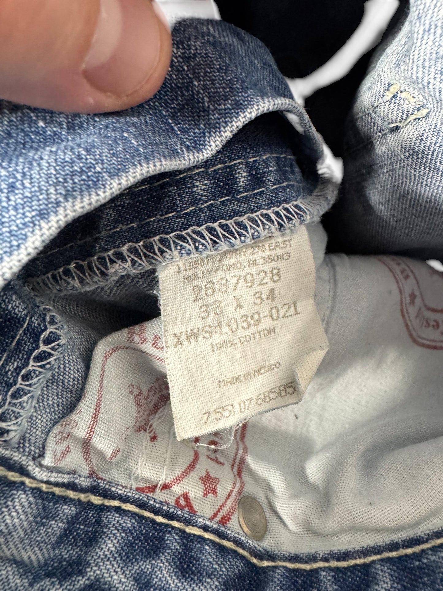 Vintage 90's Lee Denim Cargo Pocket Carpenter Jeans Size 33x33