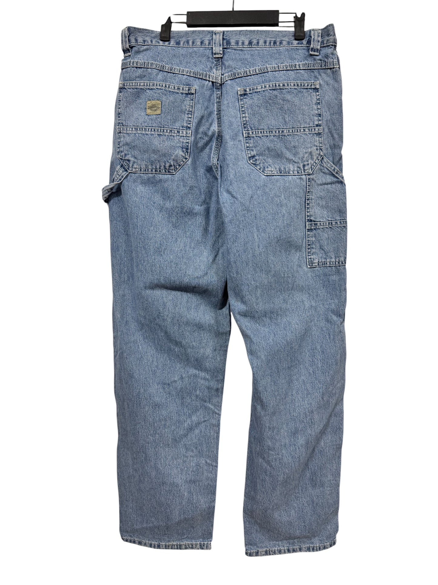 Vintage 90's Lee Denim Cargo Pocket Carpenter Jeans Size 33x33
