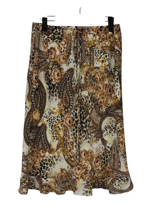 Vintage 90's Women's Leopard Paisley Print Maxi Skirt Size Small