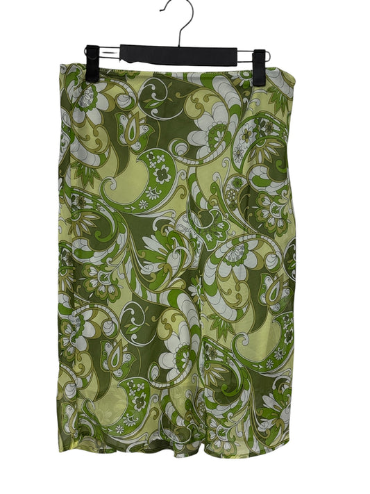 Vintage 90's Women's Green Paisley Print Skirt Size Medium
