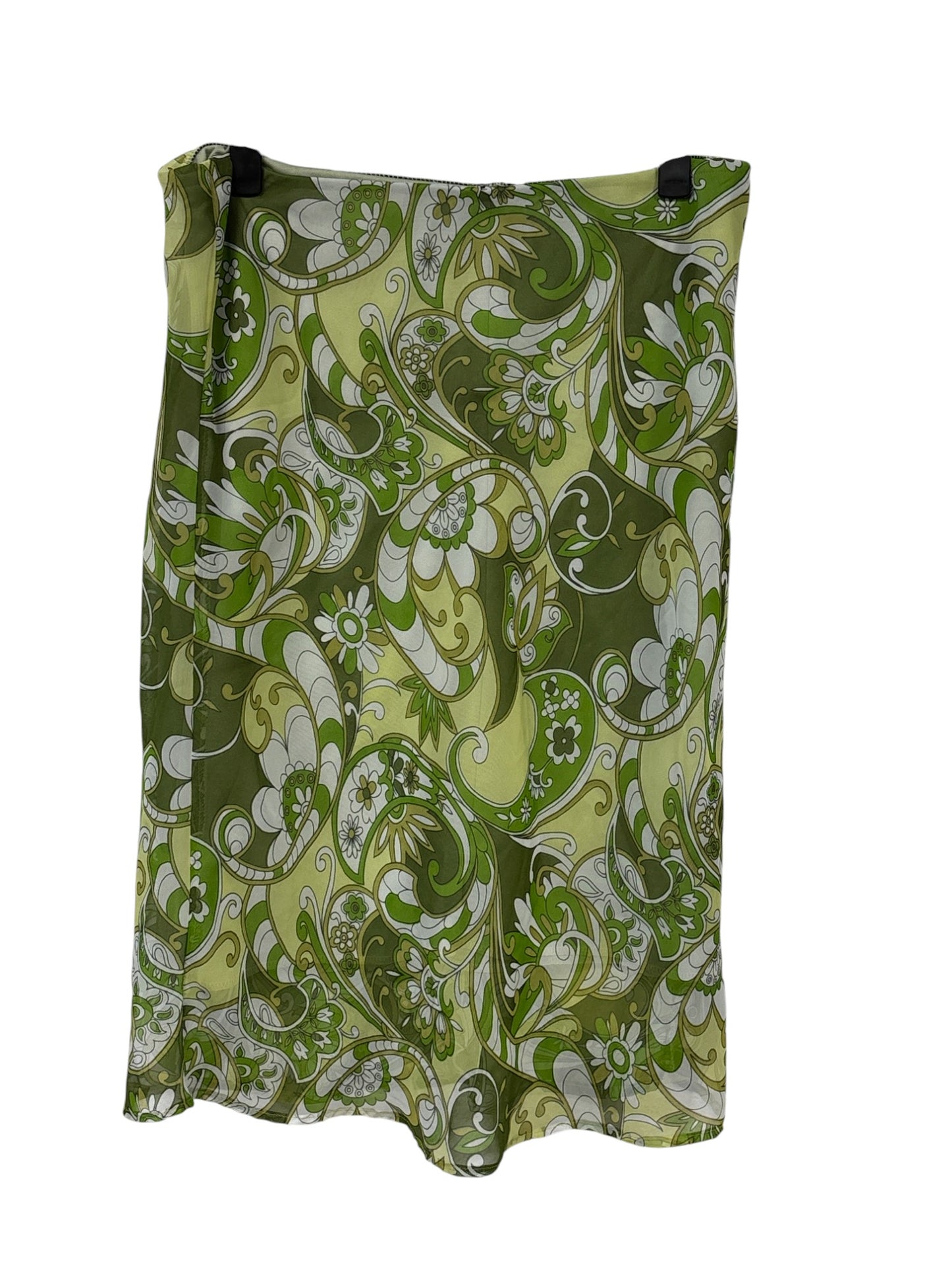 Vintage 90's Women's Green Paisley Print Skirt Size Medium