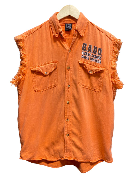 Vintage B.A.D.D Bikers Against Drunk Driving Cut Off Shirt Vest Size Medium