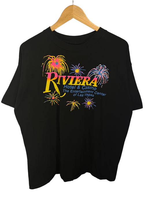 Vintage 90's Riviera Las Vegas Hotel Casino Graphic Tee Size Large