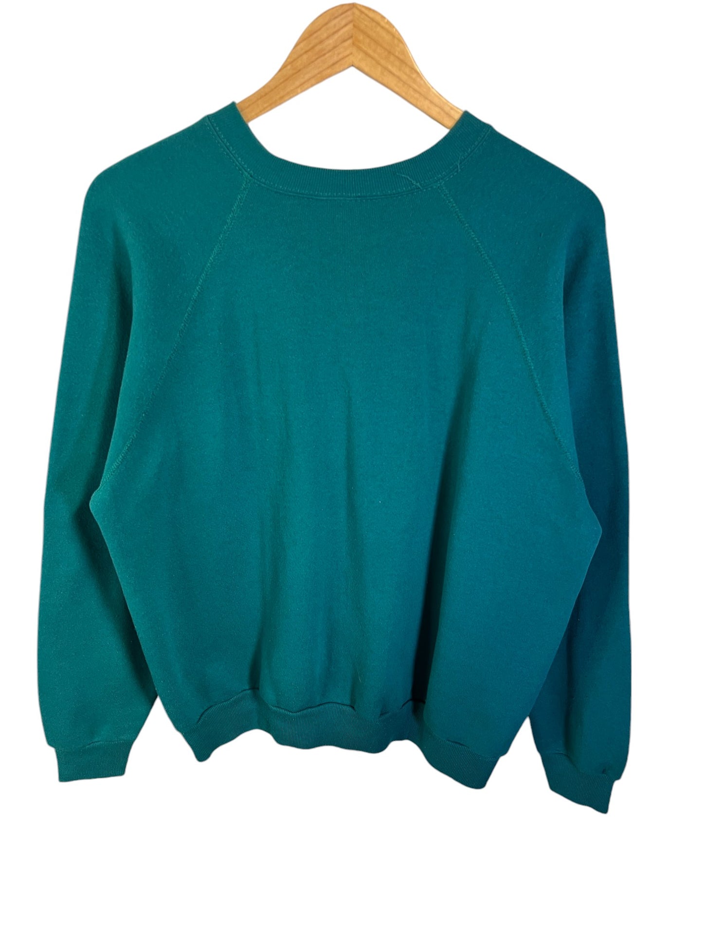 Vintage 90's Tultex Blank Teal Crewneck Sweater Size Large