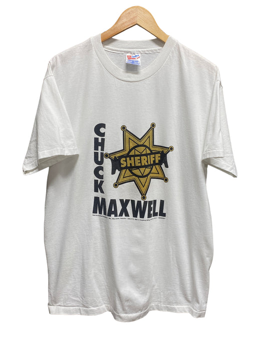 Vintage 90's Chuck Maxwell for Sheriff Billings Montana Election Tee Size Large