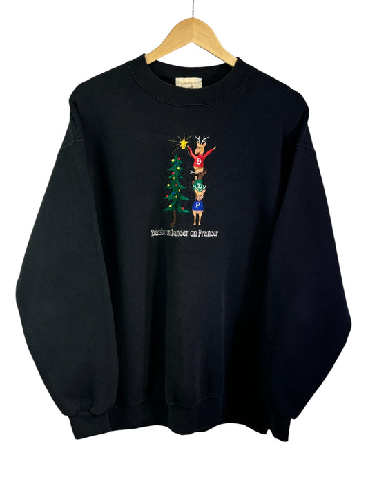 Vintage 90's Dasher on Dancer on Prancer Christmas Crewneck Size Large