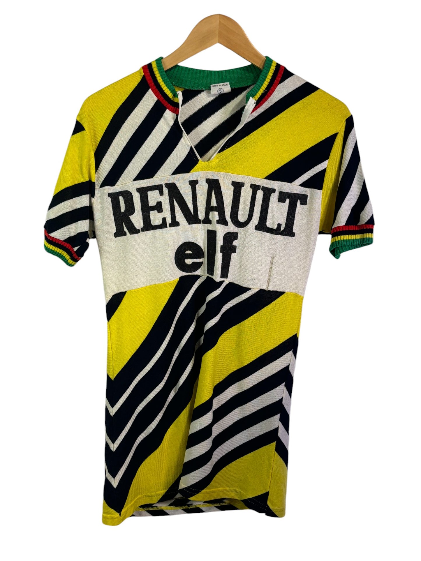 Vintage 80's Renault Elf Made in Spain Cycling Graphic Shirt Size Medium