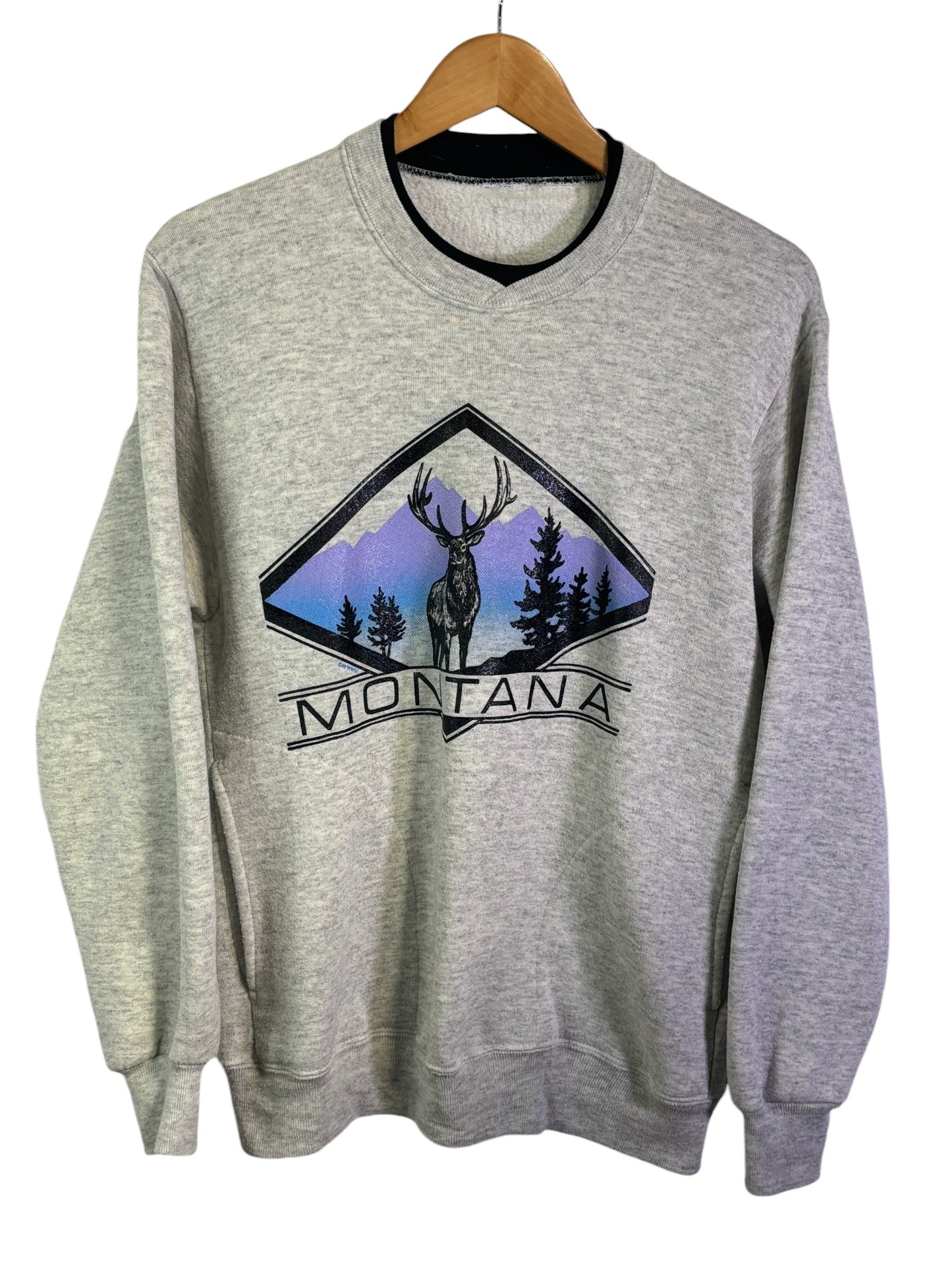 Vintage 90's Montana Elk Nature Graphic Crewneck Sweater Size XL