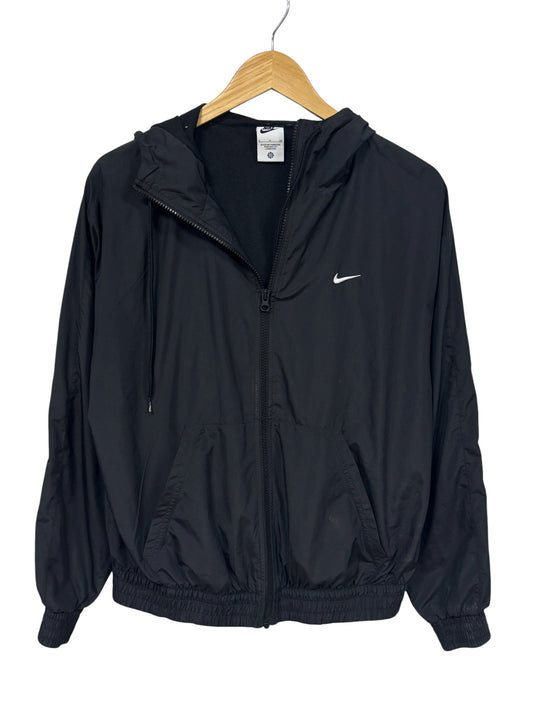 Nike Small Swoosh Black Zip Up Windbreaker Jacket Size Small