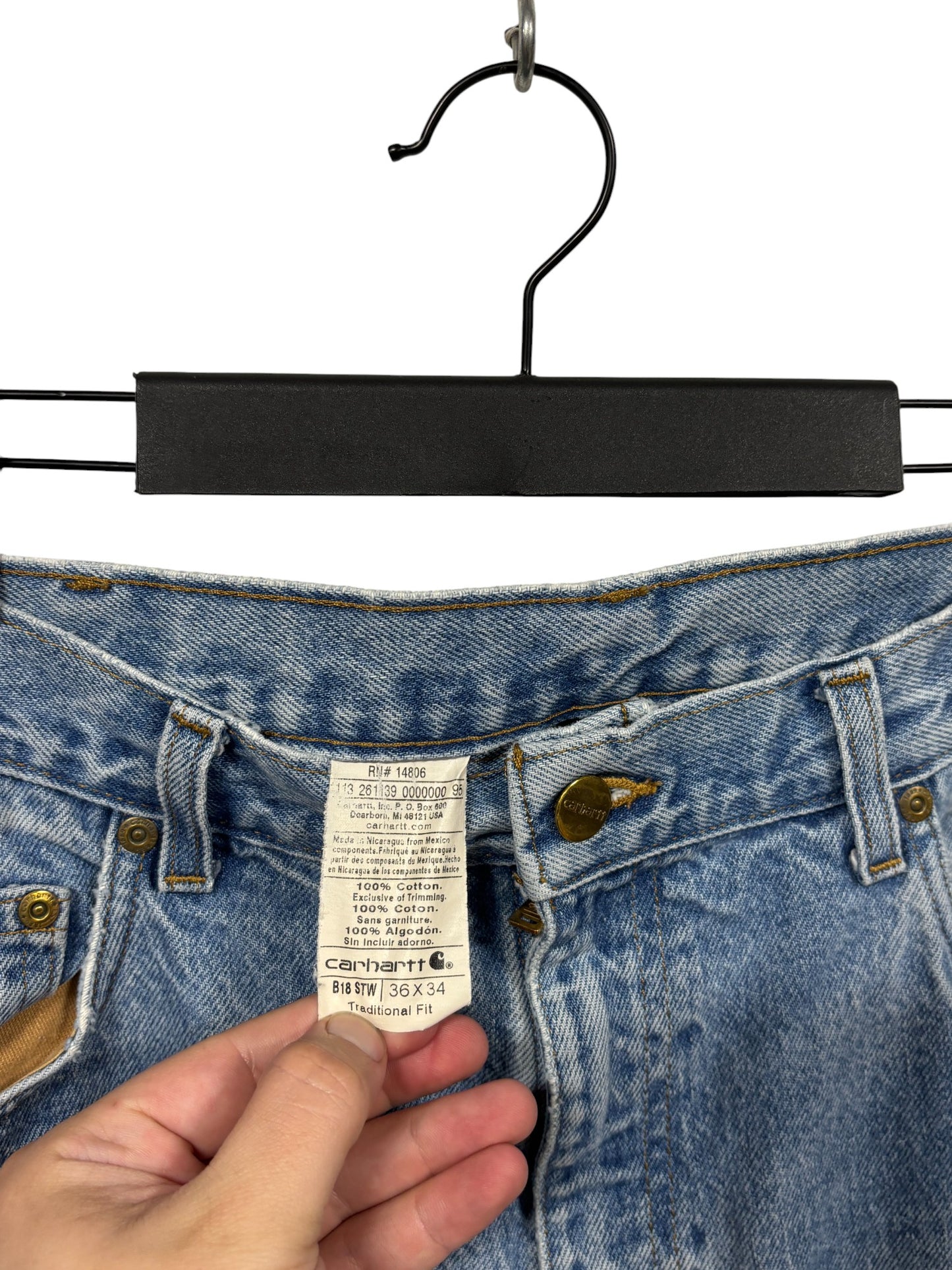 Carhartt Denim Traditional Fit Carpenter Jeans Size 36x34