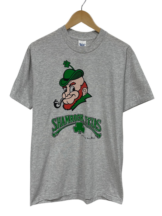 Vintage 90's Shamrock Texas Leprechaun Graphic Tee Size Large