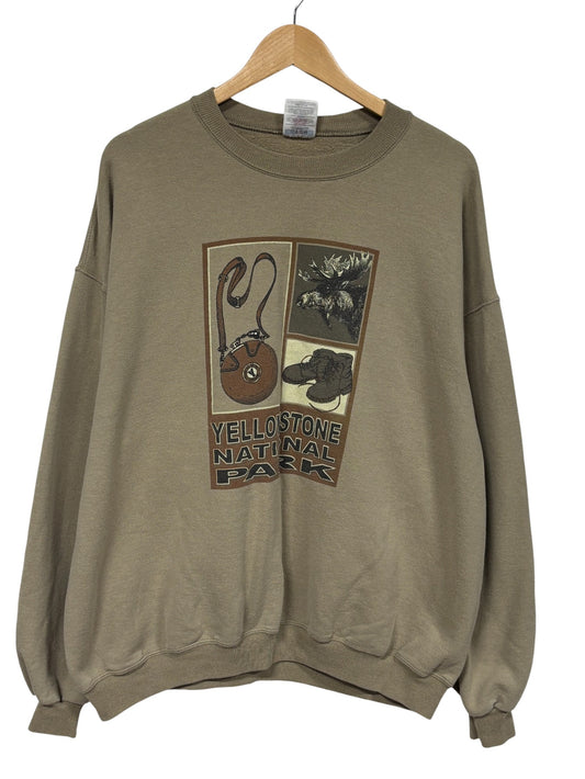 Vintage Yellowstone National Park Outdoors Hiking Sweater Size XL