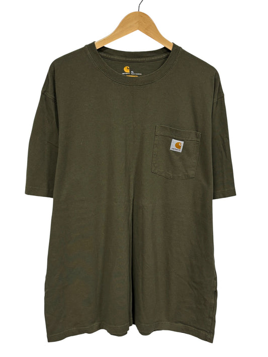 Carhartt Green Classic Logo Pocket Tee Size XL