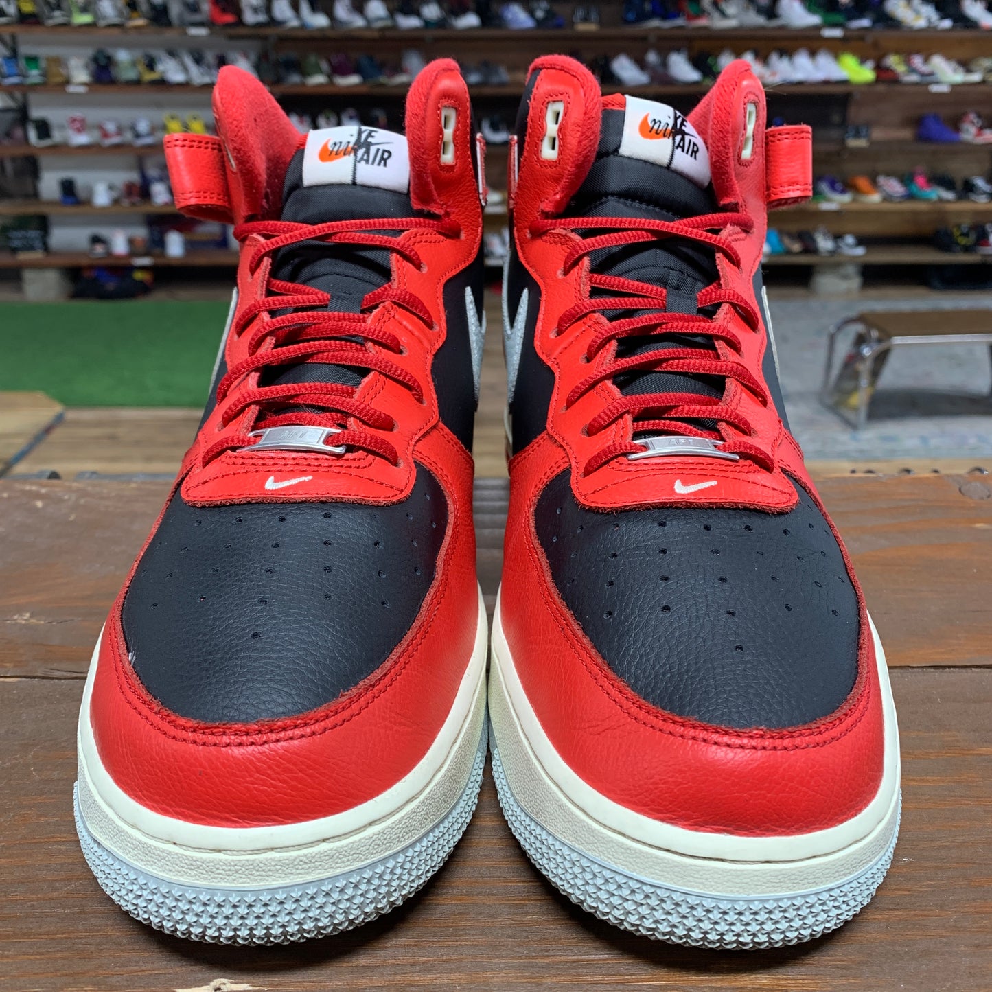 Nike AF1 Mid 'Split Black Red' Size 13