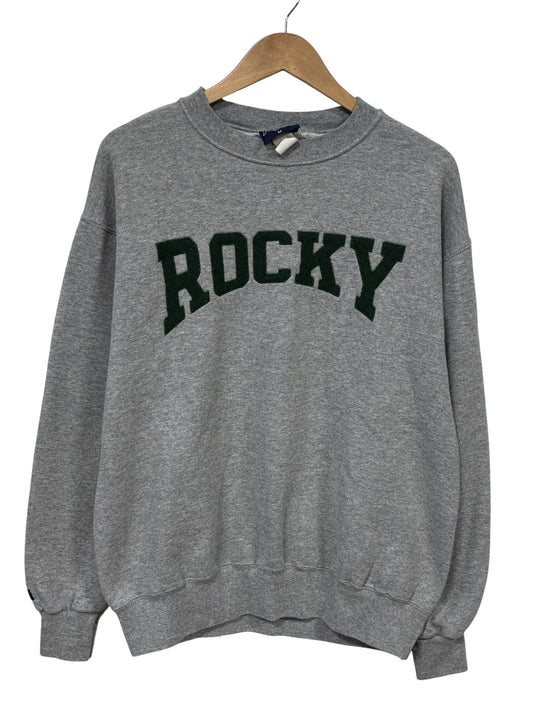 Vintage 90's Rocky Mountain College Grey Crewneck Sweater Size Medium
